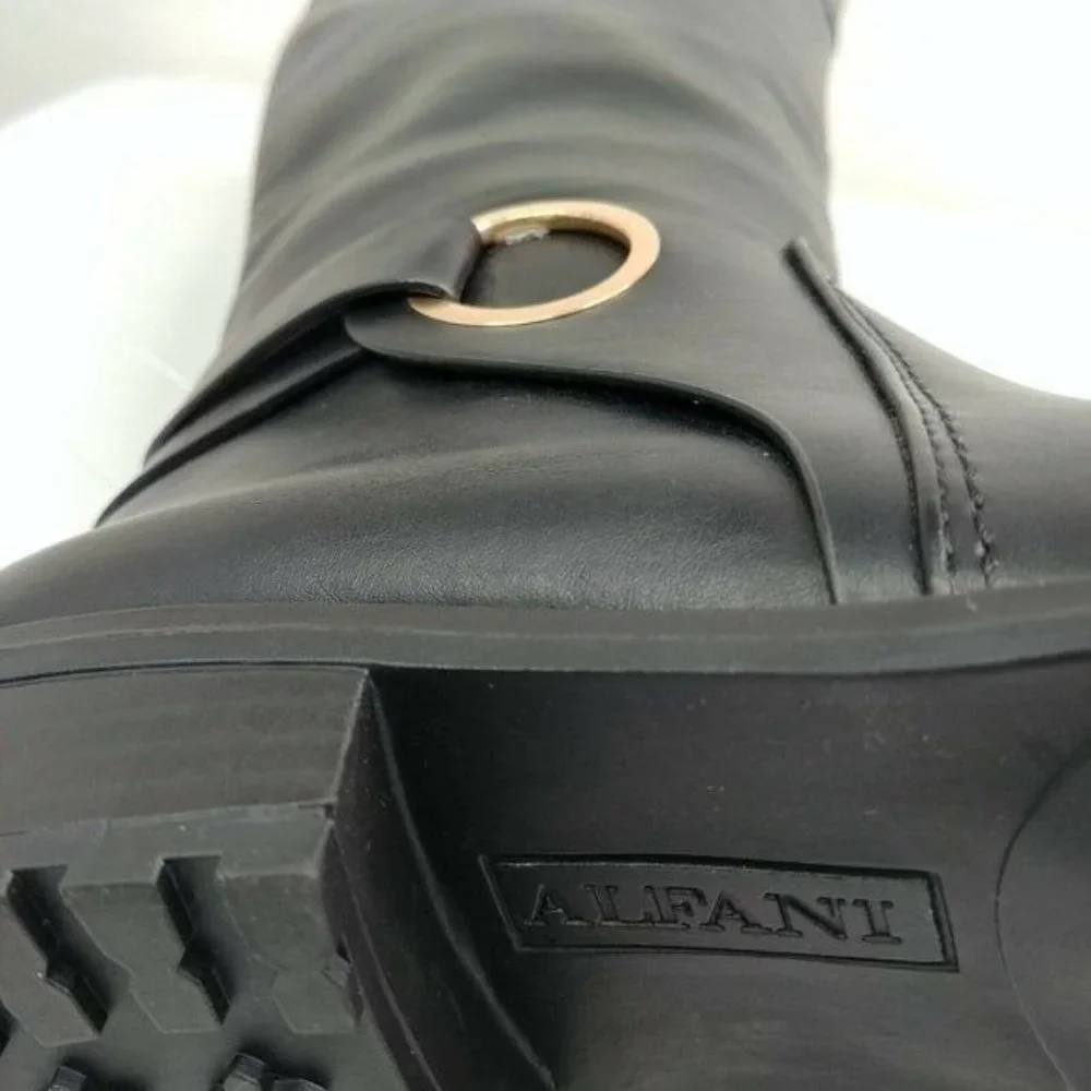 Alfani Women's Jadah Black Knee-High Equestrian Boot Black Size 6.5M
